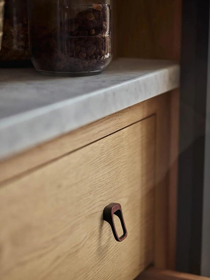 Goo-Ki Oil Rubbered Bronze Cabinet pulls with 0.6''(16mm) Hole Center,Modern Zinc Alloy Finger Pulls for Drawer,Wardrobe,Cupboard,6 Pack