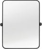 28" x 36" Pivot Rectangle Bathroom Mirror Tilting Beveled Black Metal Framed Vanity Mirrors for Wall, Tempered Glass