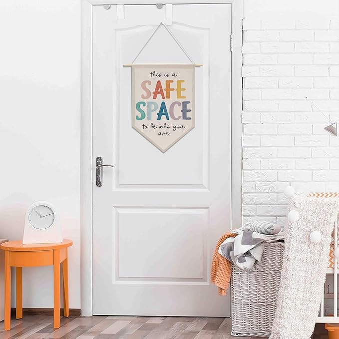 Therapy Office Decor, Speech Pathologist Gifts, Positive Affirmations Wall Decor, Mental Health Canvas Hanging Pennant Flag Banner Counseling Office Must Haves