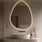 LED Light Bathroom Mirror 24x32, Stepless Dimmable Irregular LED Mirror with 3 Colors, Anti-Fog, Memory, Al-Alloy Lampshade, Frameless Makeup Mirror for Bathroom (Horizontal/Vertical)