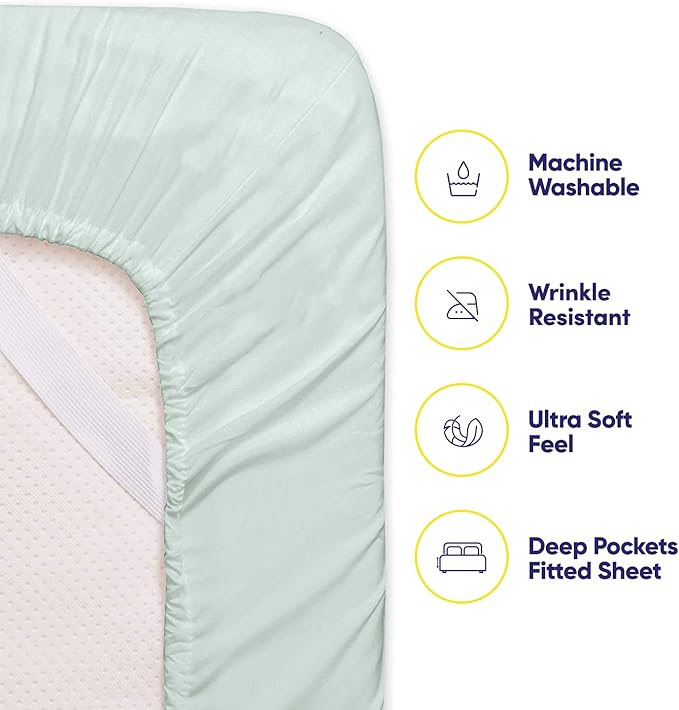 Queen Sheets Mint - 6 Piece 1500 Supreme Collection Fine Brushed Microfiber Deep Pocket Queen Sheet Set Bedding - 2 Extra Pillow Cases, Great Value, Queen, Mint