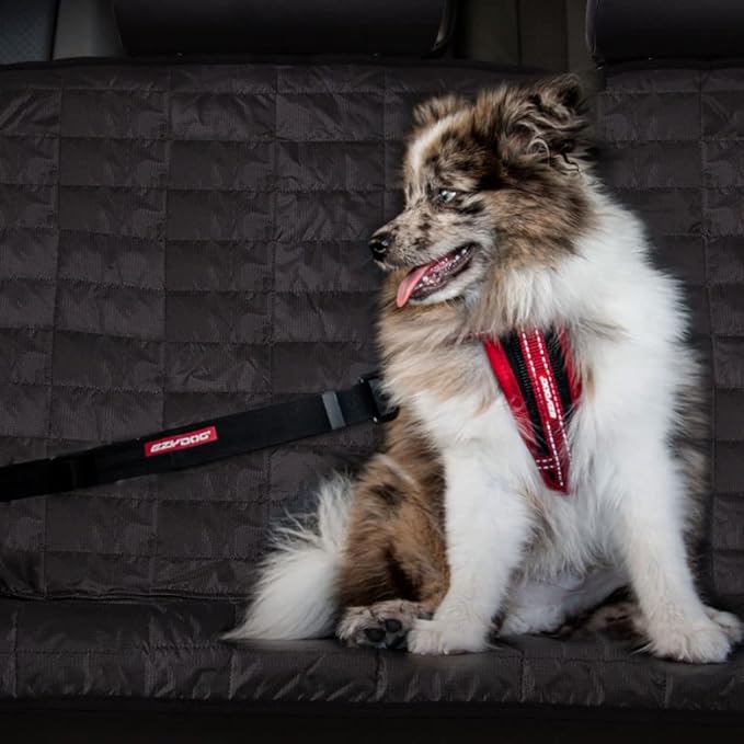 EzyDog CLICK – Dog Seat Belt for Car, Dog Harness Adjustable Seatbelt Attachment – Heavy Duty Nylon Seat Belt Webbing (17.5in - 26in)-Mewly Pet