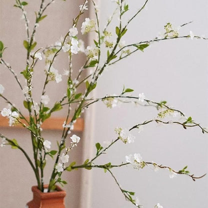 Melorca&Guilla Artificial Plants,4PCS 43.3" Green Snow Wilow Faux Branches for Vase Faux Greenery Stems,Artificial Branches Fake Plants for Shop Garden Office Home Décor