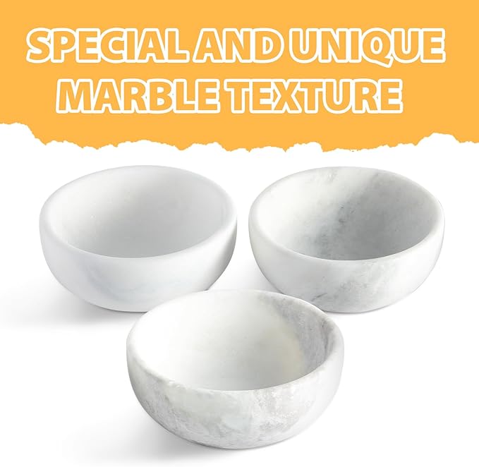 White Marble Dog Bowl - Non-Slip, Non-Tipping, Heavy Duty for Large Dogs - African Natural Stone Water and Food Bowl, Holds 4.6 Cups (7.5lbs)-Mewly Pet