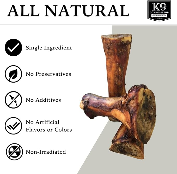 K9 Connoisseur Beef Marrow Large Dog Bones Long Lasting for Aggressive Chewers - USA Made Single Ingredient Champ Bones for Large Dogs Over 50 Pounds - 3 Pack-Mewly Pet