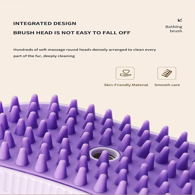 4 in 1 Cat Steam Brush Rechargeable pet spray comb Steam Brush for Cats and Dogs, Massage, Cleaning, Shedding & Combing Multifunctional Hair Removal Anti Static Grooming Tool for home (Purple)-Mewly Pet