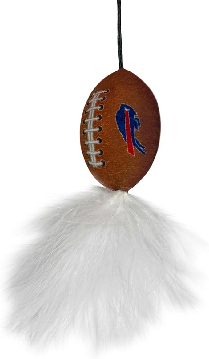NFL Buffalo Bills Cat Tunnel Tube Toy with Plush Football Catnip and Feathers Collapsible Tunnel for Cats to Play, Peek and Hide, Sporty & Fun Cat Tunnel Toy with Team Logo All-Over Design!-Mewly Pet