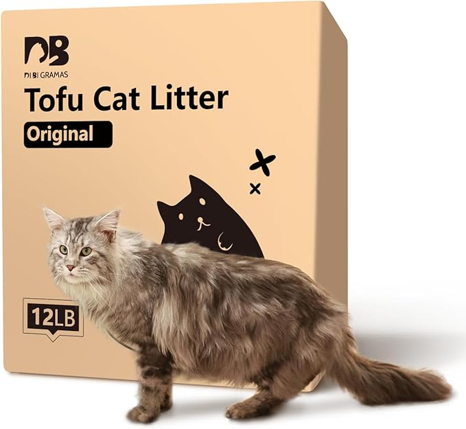 Cat Litter 12LB/2 Packs Dust-Free Clumping Tofu Cat Litter Quickly Absorb Odors Toilet Can Flush Into The Toilet Pure Natural tofu cat Litter (Original Flavor)-Mewly Pet