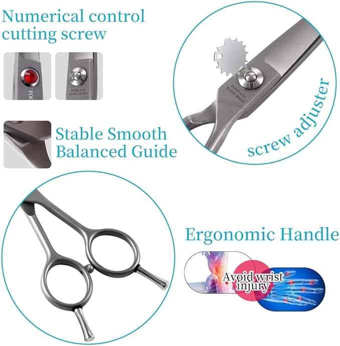 4.5" Straight Dog Scissors for Grooming Face and Paws with Safety Round Tip for Small Dogs Cats Face Paw Ears Trimmer Cat Grooming Scissors(4.5" Straight, Gray)-Mewly Pet