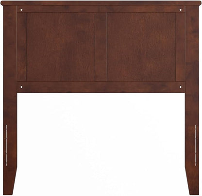 AFI, Madison Twin Solid Wood Panel Headboard with Attachable Charger, Walnut