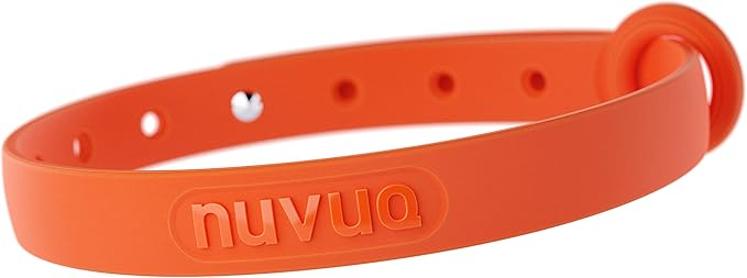 Rubber Cat Collar - Soft, Comfortable, and Lightweight Breakaway Collar with Name Tag Ring for Outdoor Cats and Sensitive Skin Kittens by Nuvuq (6 ⅞" to 10 ¼", Orange)-Mewly Pet