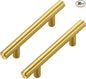 JOY DECOR 30 Pack Cabinet Handles, Gold Cabinet Pulls, 3 in Hole Center Kitchen Cabinet Handles, Stainless Steel T Bar Handles for Dresser Drawers