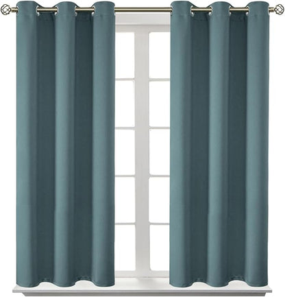 BGment Room Darkening Curtains 54 Inches Long - Grommet Thermal Insulated Drapes Window Treatment Curtains for Bedroom, 2 Panels, 38 x 54 Inch, Stone Blue