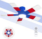 addlon Ceiling Fans with Lights, 42 Inch Low Profile Kids Ceiling Fan, Boy's Fan with Remote, Reversible, 3CCT, Dimmable, Quiet, Blue Small Ceiling Fan for Kids Room, Bedroom Indoor/Outdoor Use