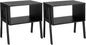 Pipishell Bedside Tables, Stackable Bamboo Nightstands, Bamboo Side Tables for Bedroom & Living Room, End Table Night Stands, Set of 2, Black,PIET01B