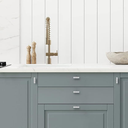 Ravinte 15 Pack Brushed Nickel Kitchen Cabinet Handles Single Hole Cabinet Pulls Square Kitchen Hardware for Cabinet Drawer Pulls Drawer Handles Come with Screwdriver