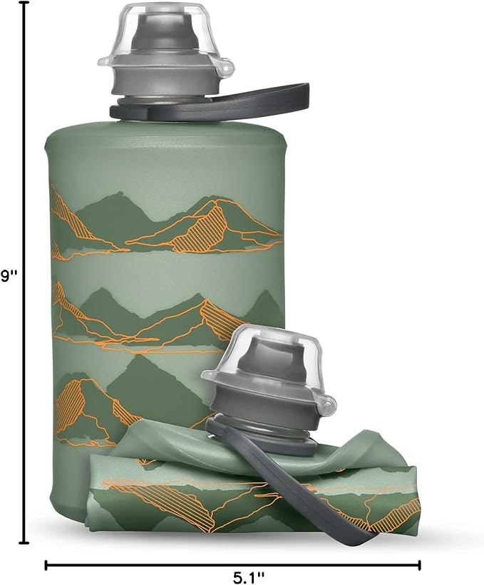 HydraPak Stow - Collapsible Backpacking Water Bottle (350ml, 500ml, 1L) - BPA Free, Ultra Light, Spill-Proof Twist Cap-Mewly Pet