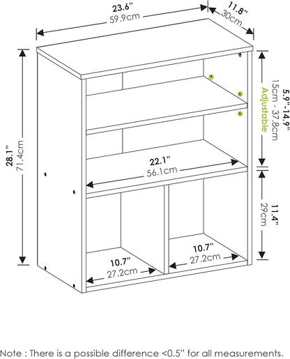 Furinno Pasir 3 Tier Display Bookcase, White