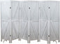 Premium Home 6-Panel Room Divider – Rustic White Barn Door, K Pattern Folding Privacy Screen, Partition Wall