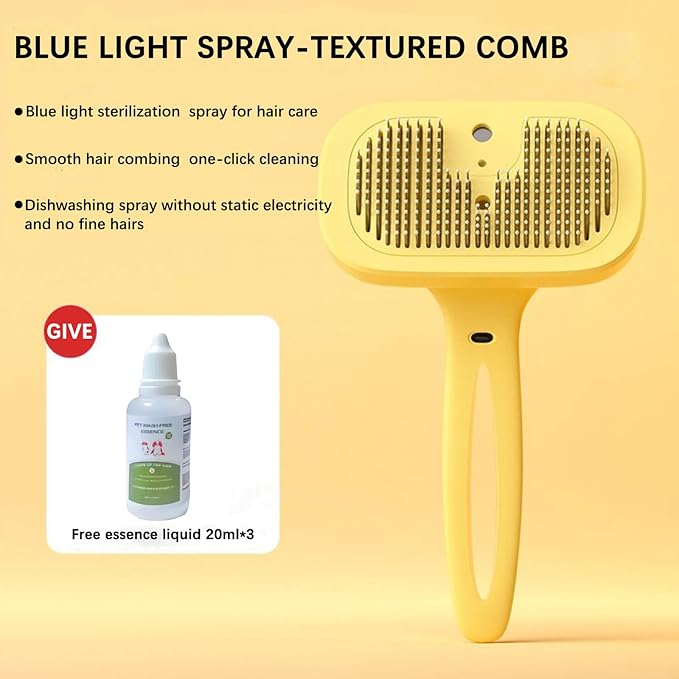 Pet Steam Brush Dog Four in One Multi-Purpose Cat Steam Brush Has Self-Cleaning Function Anti Static Massage Cleaning and Shedding Innovative Spray Function is Ideal for Cats and Dogs-Mewly Pet