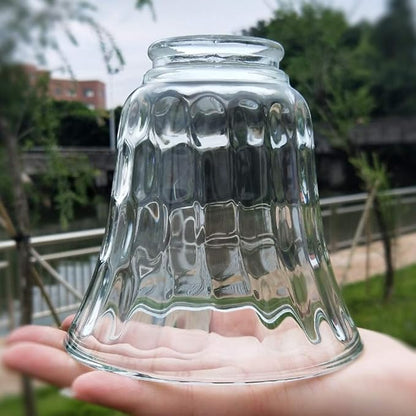 Ceiling Fan Light Covers, Clear Hammered Style Bell Glass Shade, Lighting Replacement Glass Shade Standard 2-1/8" Fitter Size, Perfect Ceiling Fan Globes Replacement Glass Accessories, Pack of 4