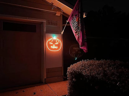 Lamomo LED Neon Lights, 16.4ft Orange Halloween Decorations 0.39In/Cut Rope Light, 12V Flexible Waterproof Silicone Neon Lighting for Indoor Outdoor Decor（Power Adapter not Included