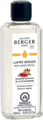 Maison Berger - Rhubarb Radiance - Lampe Berger Fragrance Refill Oil for Home Diffusers - Luxury Air Freshener with Rhubarb, Bergamot & Rose Notes - 16.9 Fl Oz (500ml)