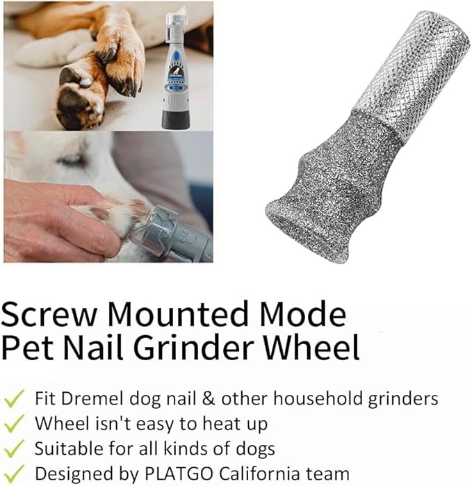 ClassA+80 Diamond Dog Nail for Dremel, Screw-Mounted Mode Nail Dremel Tool for Dogs, Especially Suitable for Long-Haired Dogs, Dremel Polishing Bits, Animals Nail Care & Home Grinder Tools-Mewly Pet