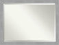Amanti Art Silver Bathroom Mirror for Over Sink, 34x44 Vista Brushed Nickel Rectangle Vanity Mirror, X-Large Casual Frame, Hangs Horizonally and Vertically, Bathroom Wall Decor, Beveled Edge