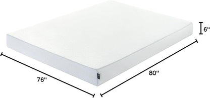 ZINUS 6 Inch Green Tea Cooling Memory Foam Mattress [New Version], King, Fiberglass Free, Medium Firmness, Cooling Gel Foam, Certified Safe Foams & Fabric, Mattress in A Box
