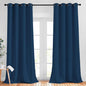 NICETOWN Moroccan Blue Curtains for Home Office, Grommet Thermal Curtains Blackout Light Blocking Room Darkening Window Treatments for Bedroom/Living Room, 2 Panels, W52 x L90
