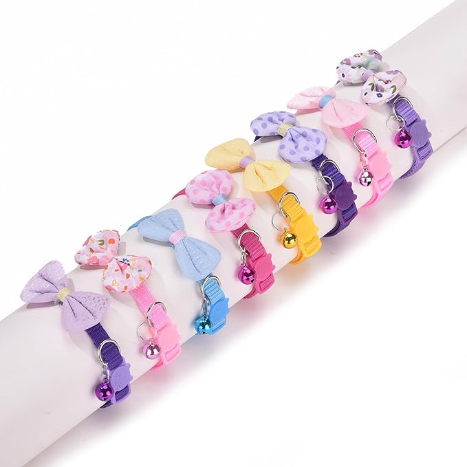 16 PCS Cute Cat Collars Breakaway with Bell for Boy Cats and Girl Cats Gifts (#5-Multicolor Plaid)-Mewly Pet