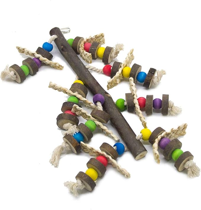 EBaokuup Wood Bird Chewing Toys-Blocks Parrot Tearing Toys Best for Finch,Budgie,Parakeets,Cockatiels, Conures,Love Birds and Amazon Parrots-Mewly Pet