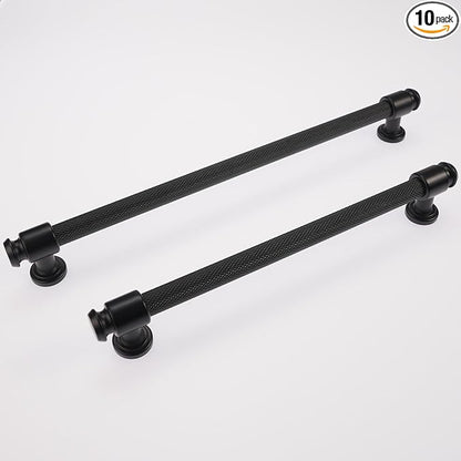 10 Pack 12-3/5 inch(320mm) Matte Black Kitchen Cabinet Handles Cabinet Pulls Black Drawer Pulls Kitchen Cabinet Hardware Handles Dresser Handles