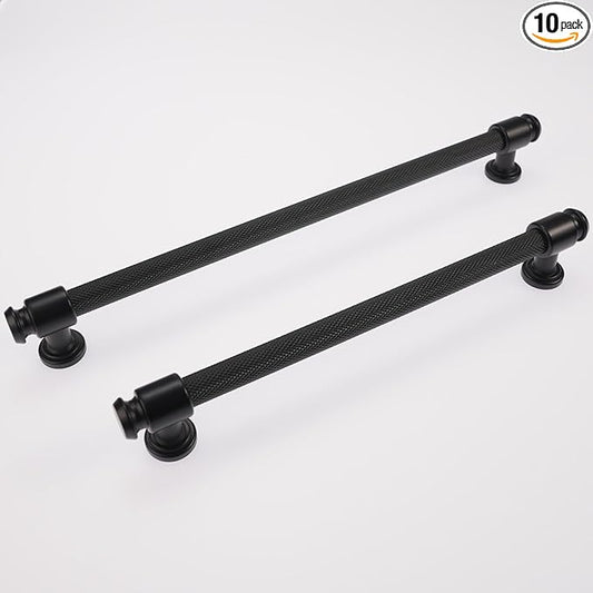 10 Pack 12-3/5 inch(320mm) Matte Black Kitchen Cabinet Handles Cabinet Pulls Black Drawer Pulls Kitchen Cabinet Hardware Handles Dresser Handles