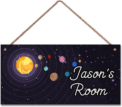 Personalized Sign Outer Space Room Décor For Little Man Cave, Space Art Print Solar System Wall Art Decor For Nursery Kids Room Decorations, Planets Picture Posters For Boys Bedroom