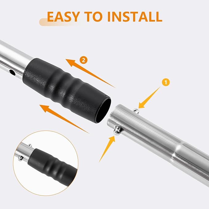 10inch Large Chicken Poop Scooper,36 to 67" Adjustable Long Chicken Coop Litter Metal Scoop with Stainless Steel Handle,5-in-1 Detachable Poop Shovel for Sand,Pet,Chicken,Cat Cleaning Tools.-Mewly Pet