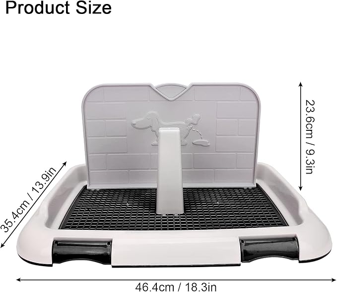 Indoor Dog Potty Tray - Miniature Poodle Pad Holder, Anti-Slide Plastic Potty for Small & Medium Dogs (Black)-Mewly Pet