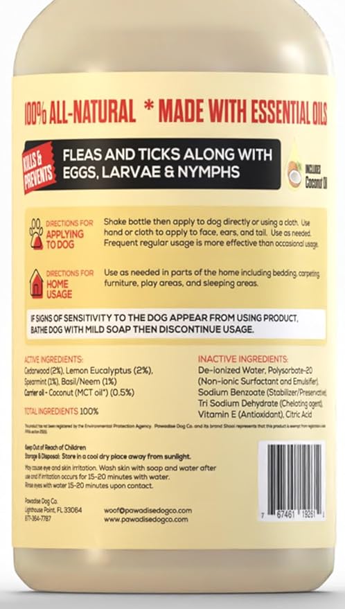 Shoo! Flea & Tick Spray for Dogs and Home | Plant Based, Natural Oils, Chemical Free Formula | Kills, Repels, Prevents | 16 oz (Morning Freshness)-Mewly Pet