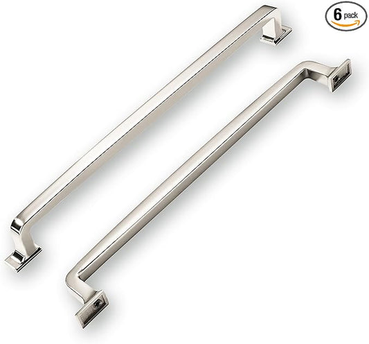 KHTUMEWARE 6 Pack 10 Inch Cabinet Handles - Polished Nickel Kitchen Pulls and Drawer Handles