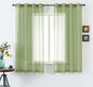 DUALIFE Sage Green Sheer Curtains 63 Inch Length for Kitchen 2 Panels Set with Grommet Window Treatments for Living Room Bathroom Dining Room St Patric Day Decor 52X63 Inches Long(Light Green)