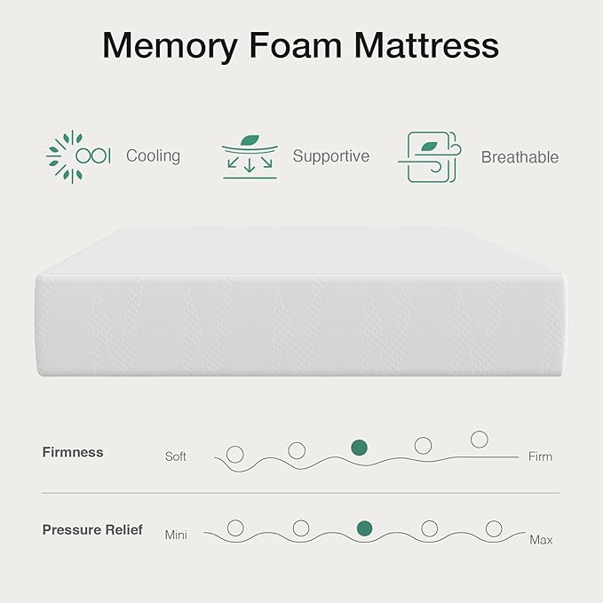 Novilla 6 Inch King Size Mattress in a Box, King Gel Memory Foam Mattress with Comfort Foam for Cooling Night Sleep, Comfort Support and Pressure Relief, CertiPUR-US Certified