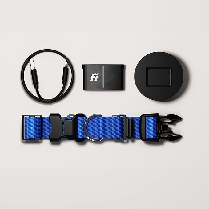 Fi New Series 3+ Smart Dog Tracker Collar – AI GPS for Dogs, Health & Behavior Monitor, Virtual Fence, Escape Alerts, Waterproof, Apple Watch Compatible 12Mo Membership Included-Mewly Pet