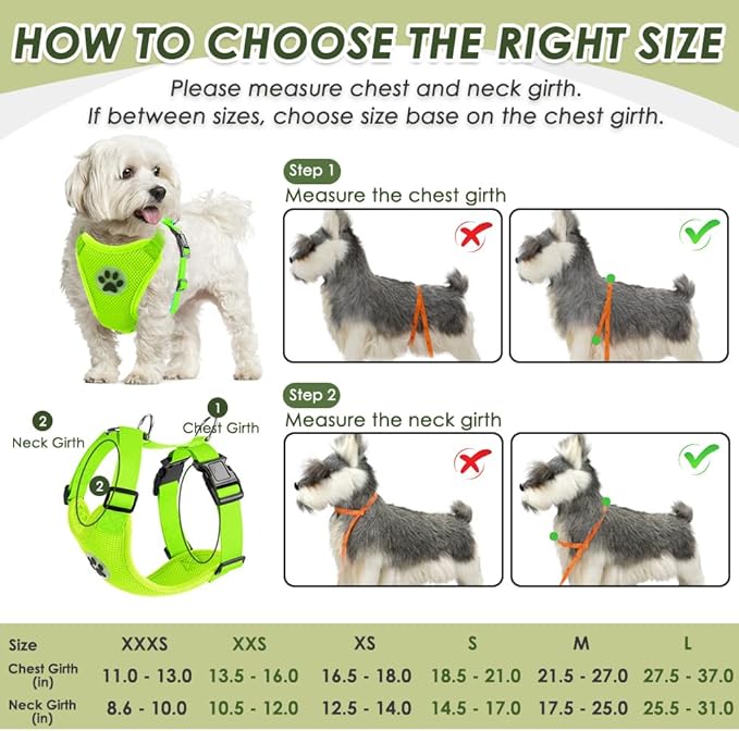 SlowTon Dog Seat Belt Harness for Car, Dog Car Harness Adjustable Mesh Breathable & Dog Seatbelt Safety Tether with Elastic Bungee for Small Medium Large Pets(Lime, Double Clip, M)-Mewly Pet