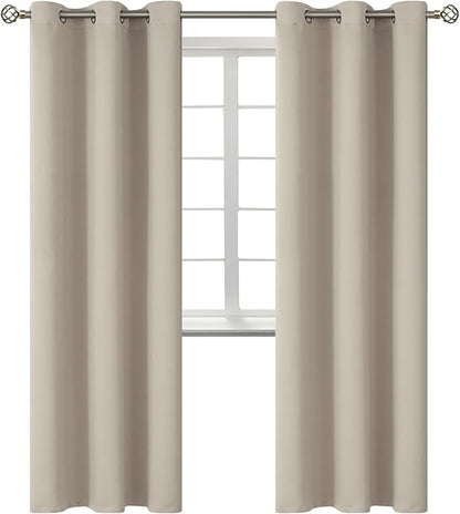 BGment Room Darkening Curtains 84 Inches Long - Grommet Thermal Insulated Drapes Window Treatment Curtains for Bedroom, 2 Panels, 42 x 84 Inch, Camel