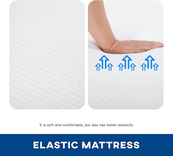 FDW | 10 Inch Twin Mattress | Medium Firm | Gel Memory Foam Mattress | White | Bed in a Box, CertiPUR-US Certified | Pressure Relief, Cooling Ventilated Foam | Washable Removable Cover