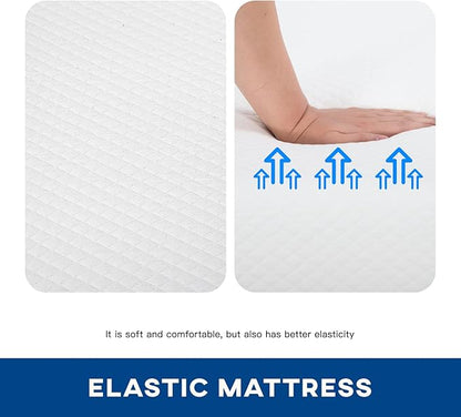 FDW | 6 Inch Full Mattress | Medium Firm | Gel Memory Foam Mattress | White | Bed in a Box, CertiPUR-US Certified | Pressure Relief, Cooling Ventilated Foam | Washable Removable Cover