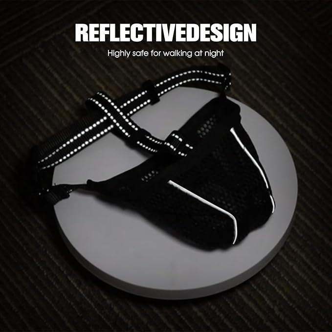 Dog Muzzle, Mesh Soft Muzzle for Small Medium Large Sized Dogs, Breathable Adjustable Puppy Muzzles for Scavenging Biting Licking and Chewing, Allows Panting and Drinking (Reflective Mesh, S)-Mewly Pet