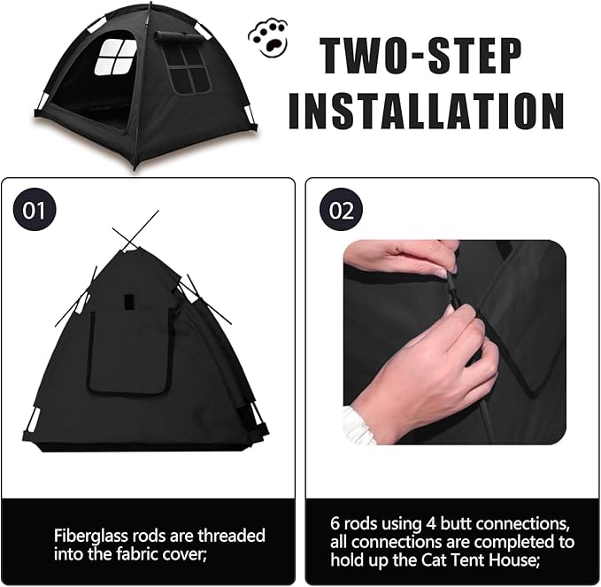 Cat Tent House、Cat's Nest, Quick Assembly and disassembly, Portable Indoor/Outdoor pet Tent House for Cats, Puppies and Other Small Animals-Mewly Pet