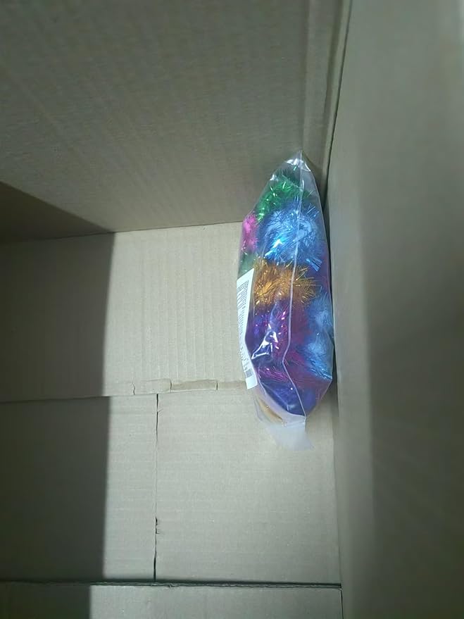 20 Pack 2 Inches Sparkle Balls for Cats, Large Size, Glitter Pom Poms Fuzzy Balls for Cats, Kitten Indoor Assorted Color Random-Mewly Pet